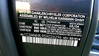 2005 CHRYSLER CROSSFIRE USED PARTS FOR SALE